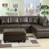 New Jersey Left Sofa & Right Chaise Bonded Leather 2 Tn Dr Brwn (2)